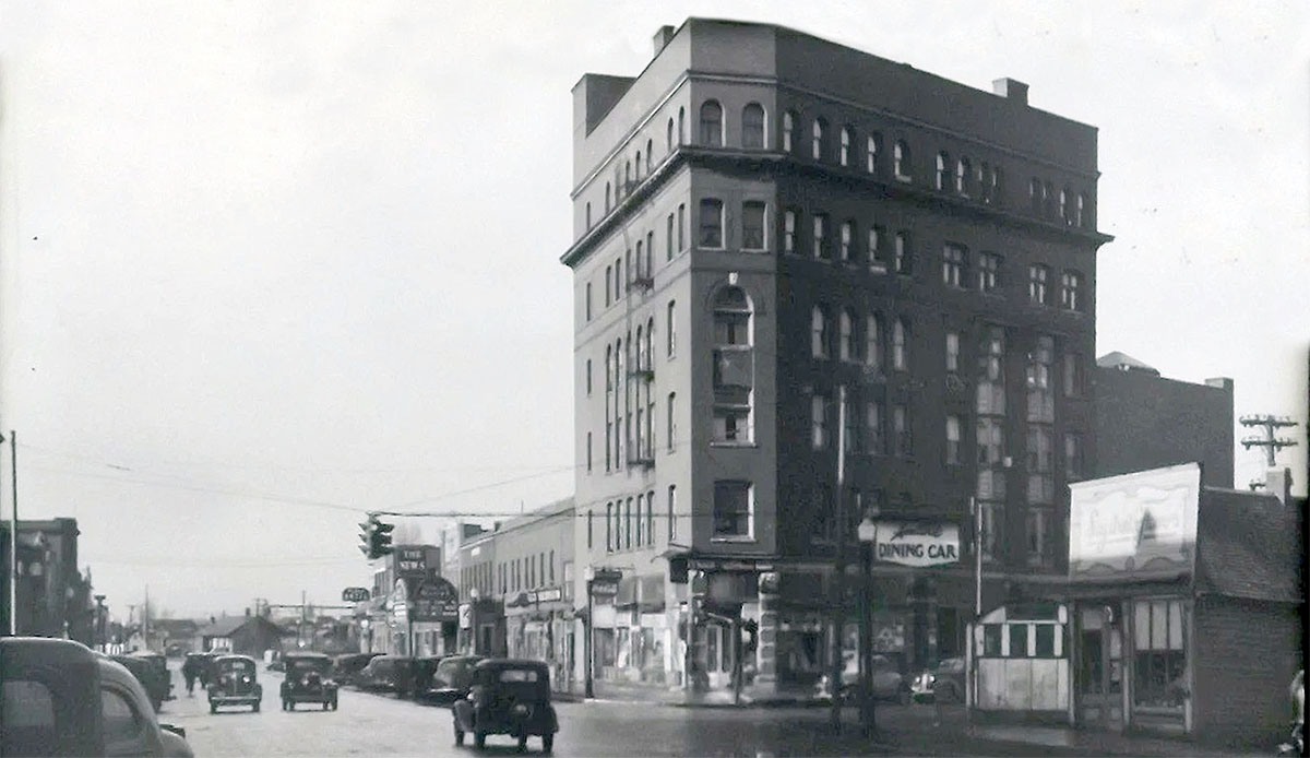 The six-story Smith Building, c. 1936.