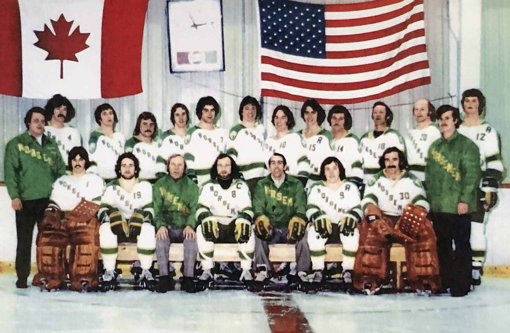 A team photo of the Buffalo Norsemen in their only season, 1975-1976.